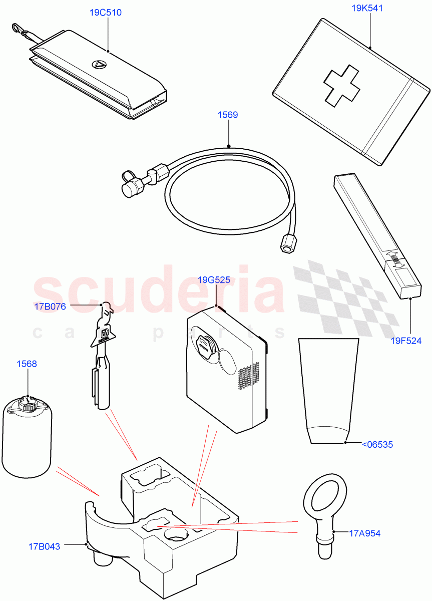 Emergency And Safety Equipment(Factory Fitted, Nitra Plant Build)((V)FROMK2000001) of Land Rover Land Rover Discovery 5 (2017+) [3.0 Diesel 24V DOHC TC]