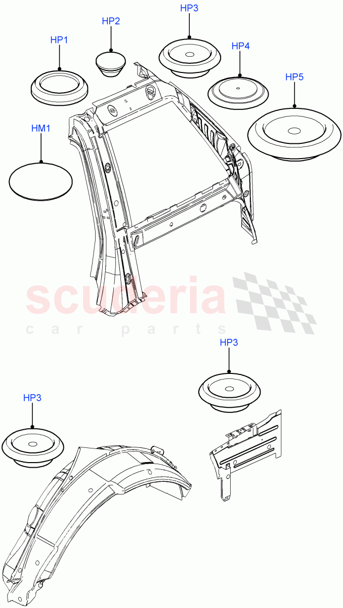 Plugs - Body (Rear) ((V) FROMAA000001) of Land Rover Land Rover Range Rover (2010-2012) [5.0 OHC SGDI NA V8 Petrol]