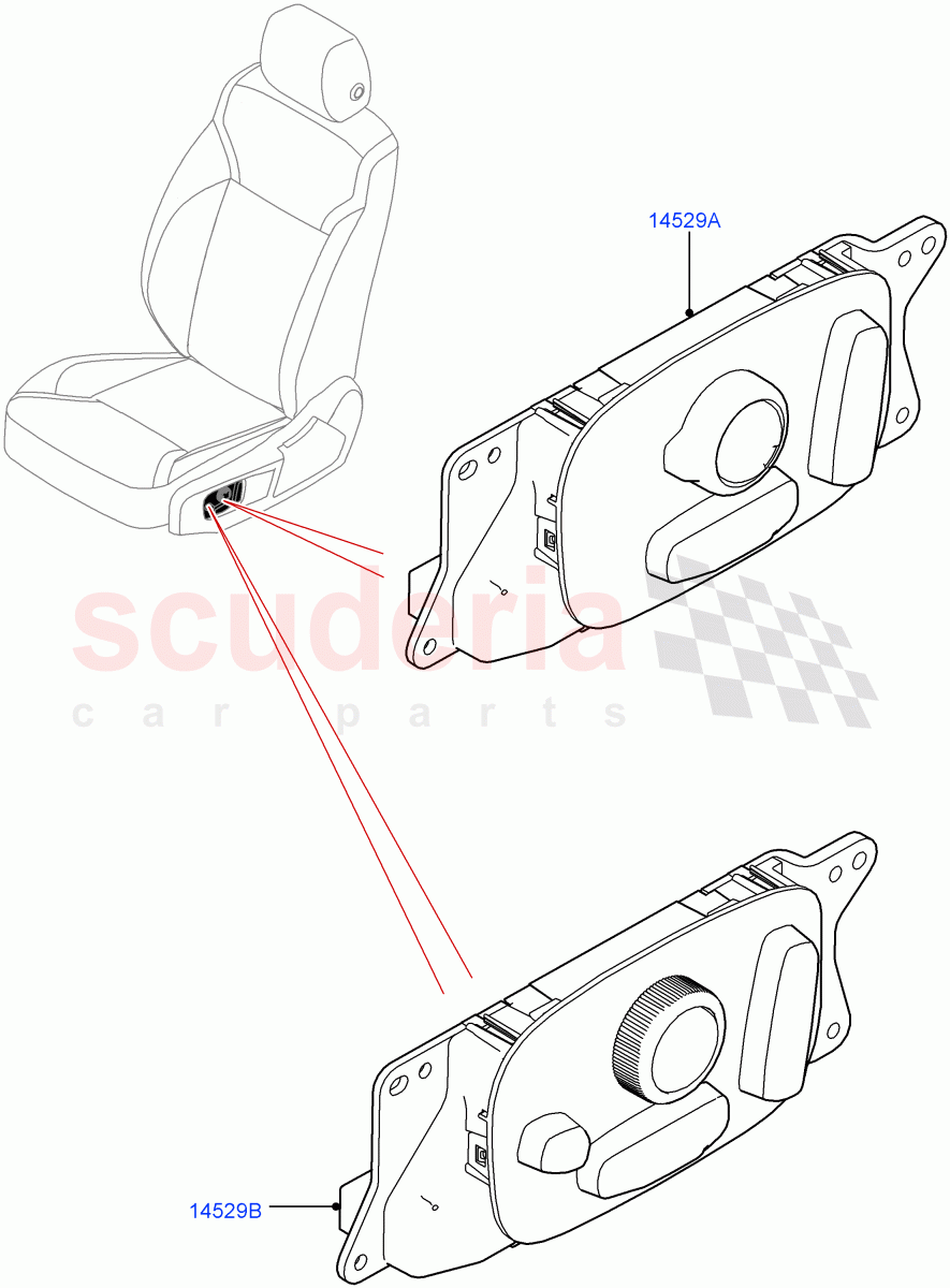 Switches(Nitra Plant Build, Front Seats)((V)FROMK2000001) of Land Rover Land Rover Discovery 5 (2017+) [3.0 Diesel 24V DOHC TC]