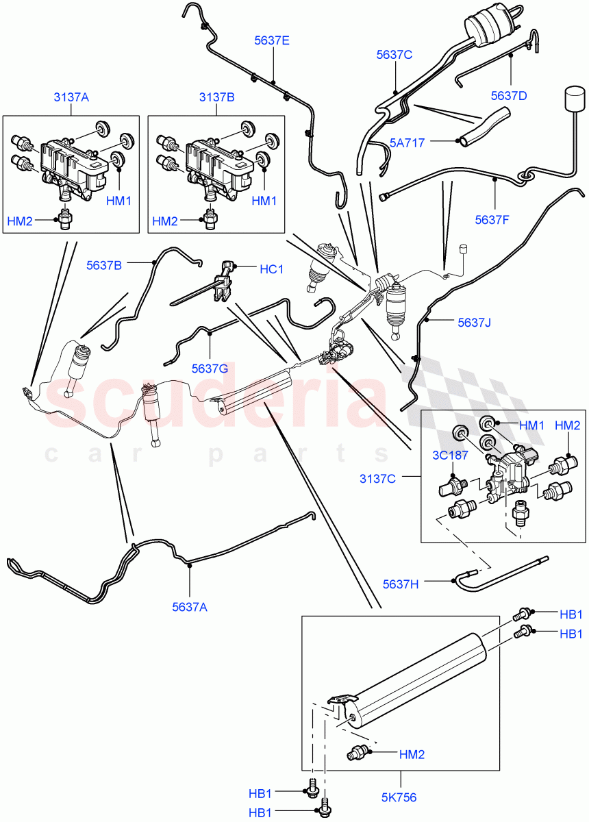 Air Suspension Compressor And Lines (Air Suspension Lines) ((V) FROMAA000001) of Land Rover Land Rover Range Rover Sport (2010-2013) [5.0 OHC SGDI NA V8 Petrol]