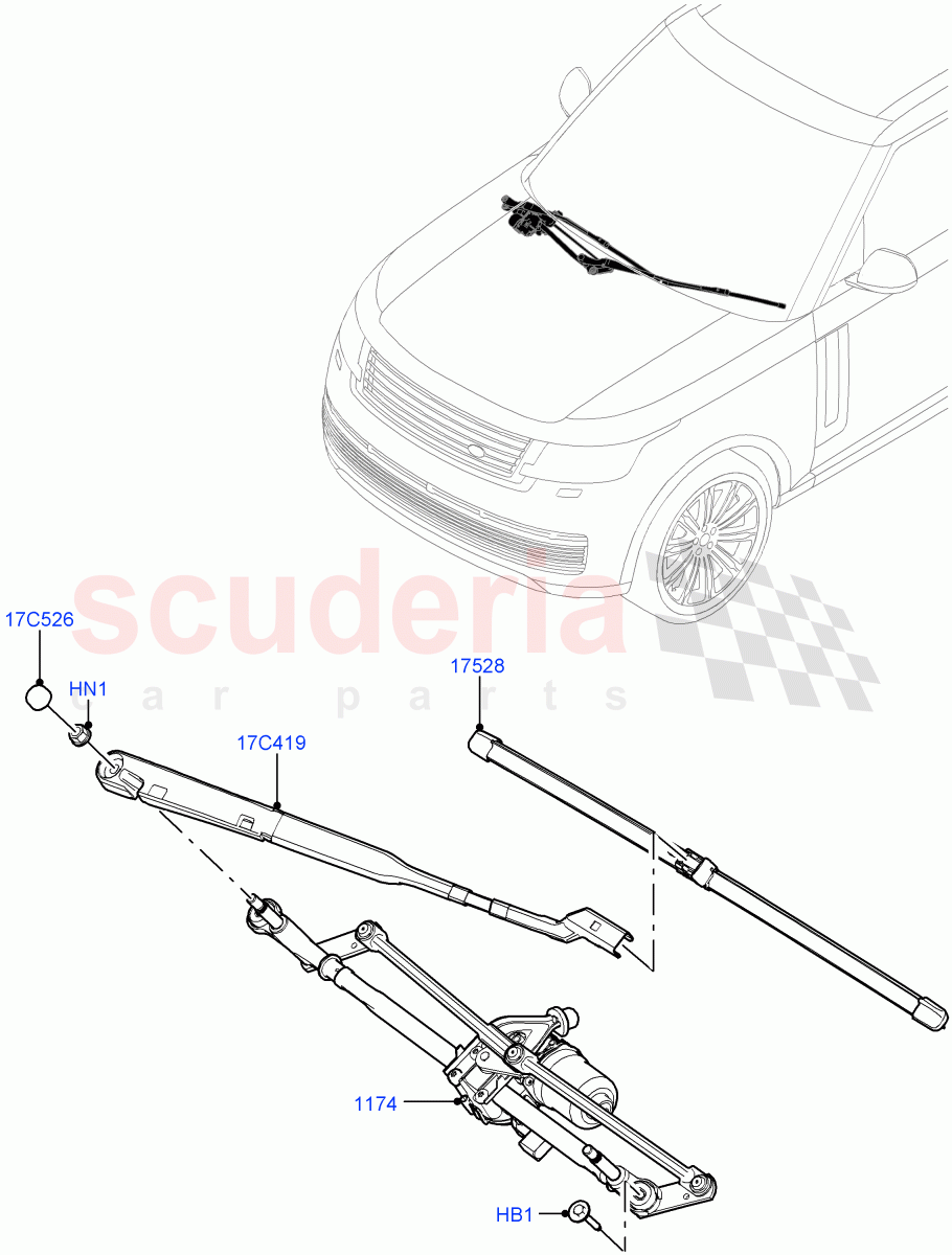 Windscreen Wiper of Land Rover Land Rover Range Rover (2022+) [3.0 I6 Turbo Petrol AJ20P6]