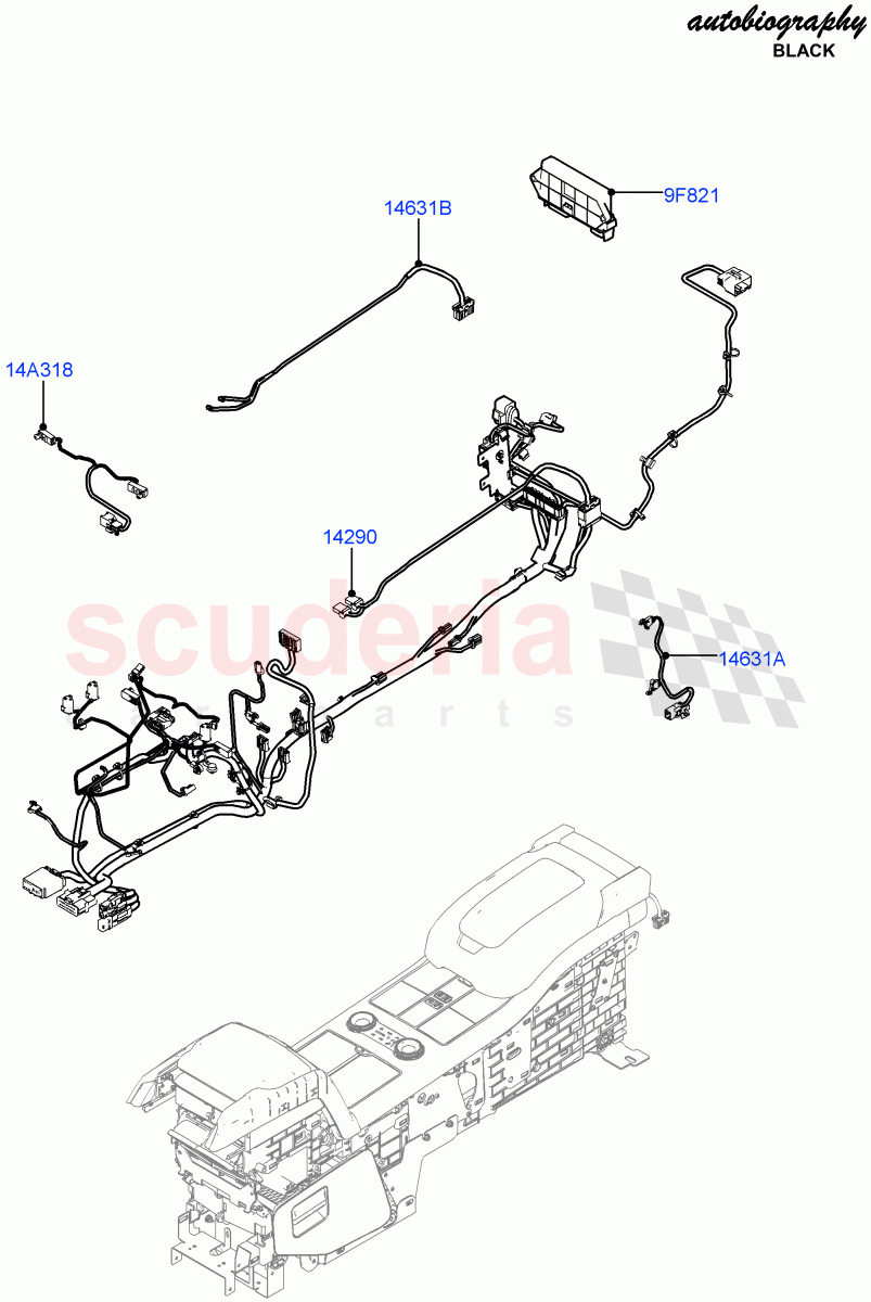 Electrical Wiring - Engine And Dash (Console) (Console Deployable Tables, Rear Console Extending Table) ((V) FROMJA000001) of Land Rover Land Rover Range Rover (2012-2021) [2.0 Turbo Petrol GTDI]