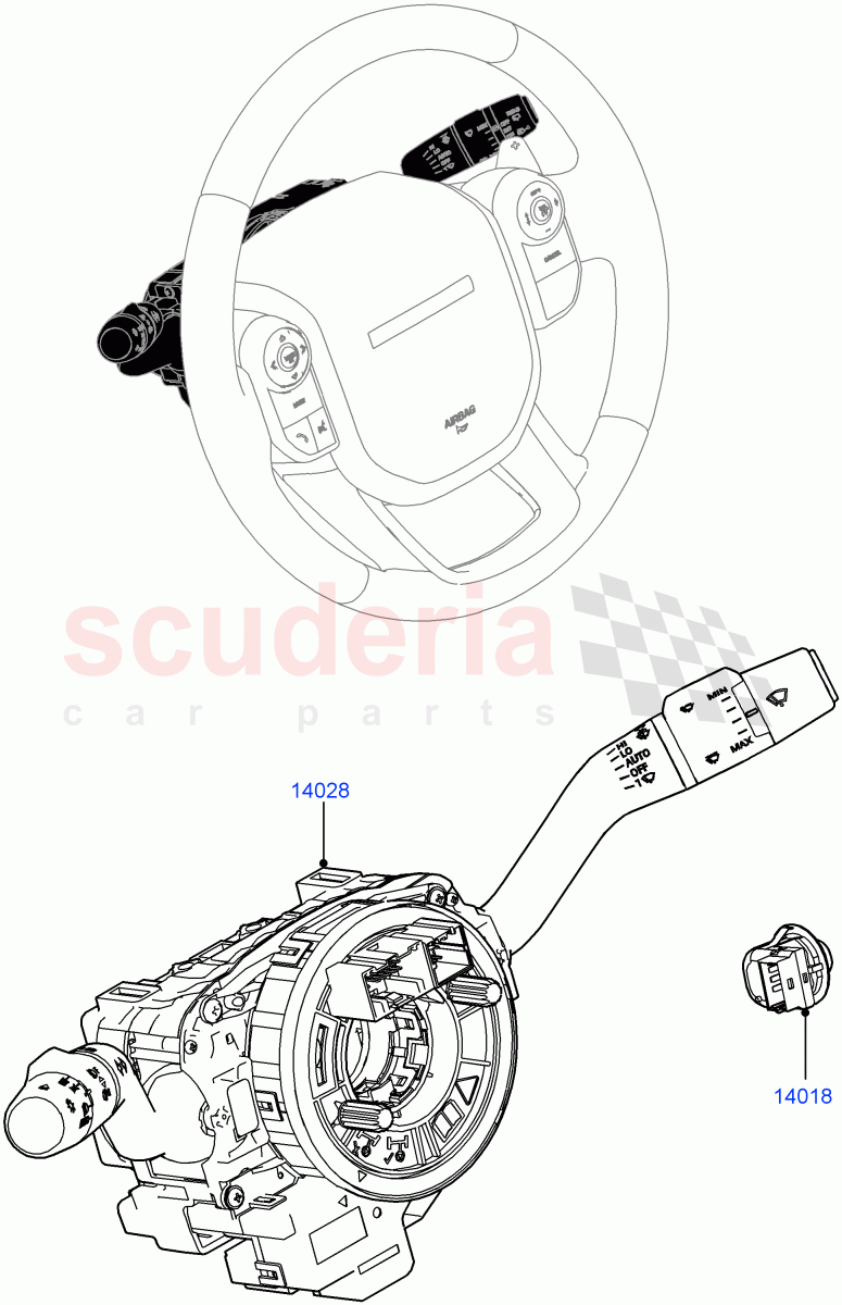 Switches(Steering Column)(Itatiaia (Brazil)) of Land Rover Land Rover Range Rover Evoque (2019+) [2.0 Turbo Diesel AJ21D4]