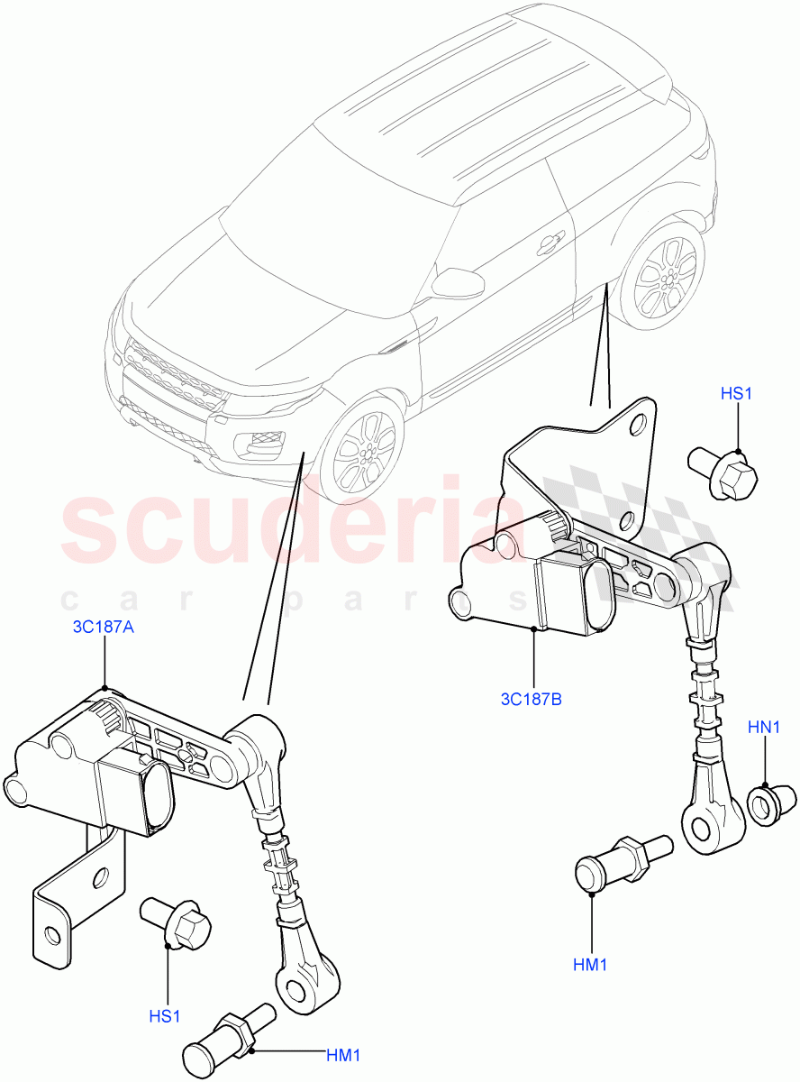 Automatic Headlamp Levelling System (Halewood (UK)) of Land Rover Land Rover Range Rover Evoque (2012-2018) [2.0 Turbo Petrol AJ200P]
