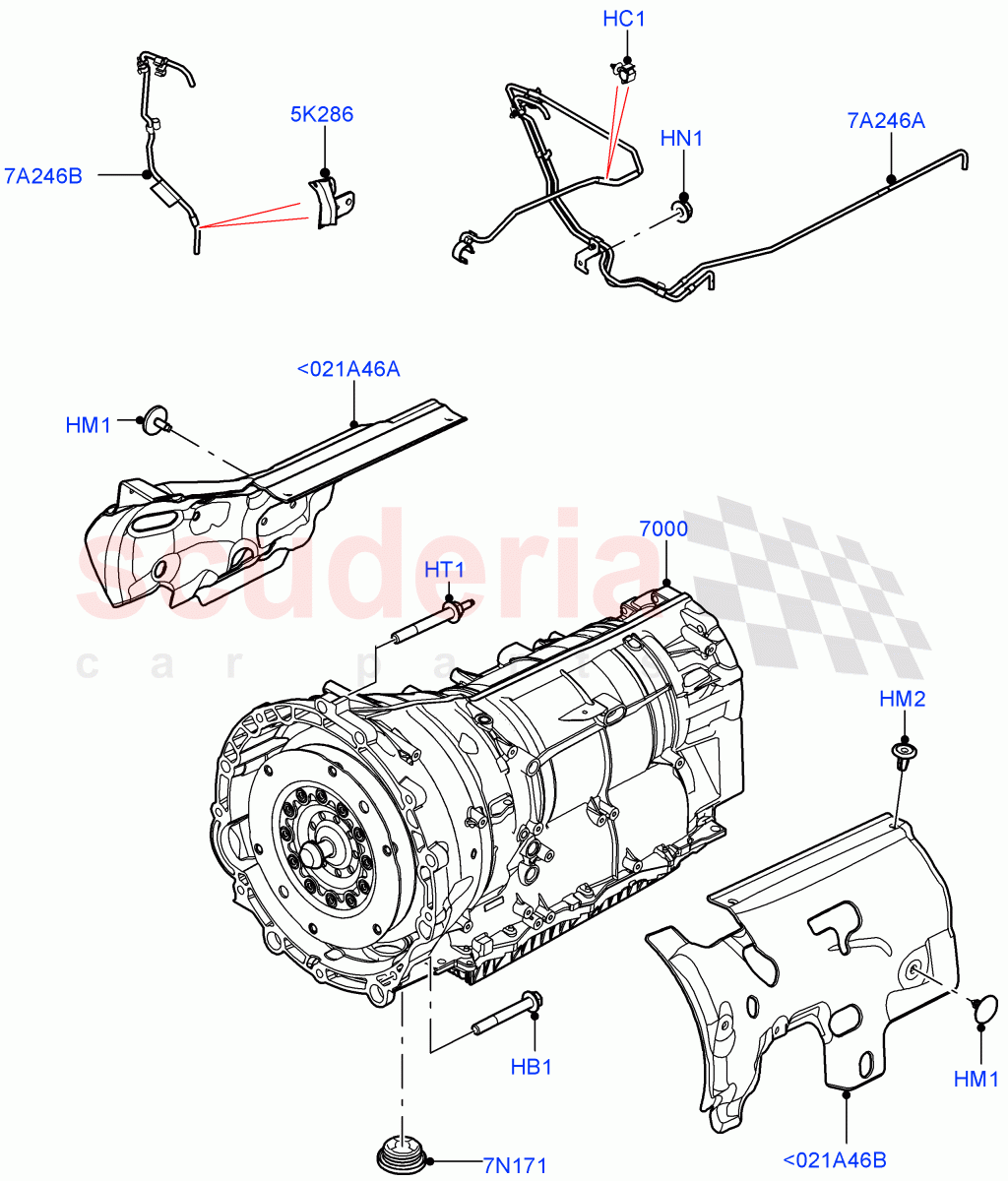 Auto Trans Assy & Speedometer Drive(3.0L AJ20D6 Diesel High,8 Speed Auto Trans ZF 8HP76)((V)FROMLA000001) of Land Rover Land Rover Range Rover Sport (2014+) [2.0 Turbo Petrol AJ200P]