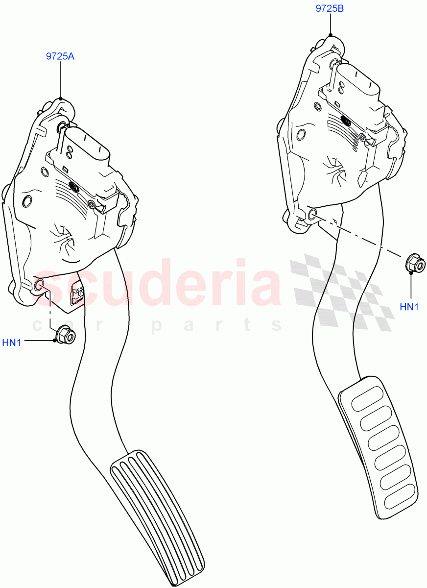 Accelerator/Injection Pump Controls(3.0 V6 Diesel) of Land Rover Land Rover Range Rover (2012-2021) [3.0 Diesel 24V DOHC TC]