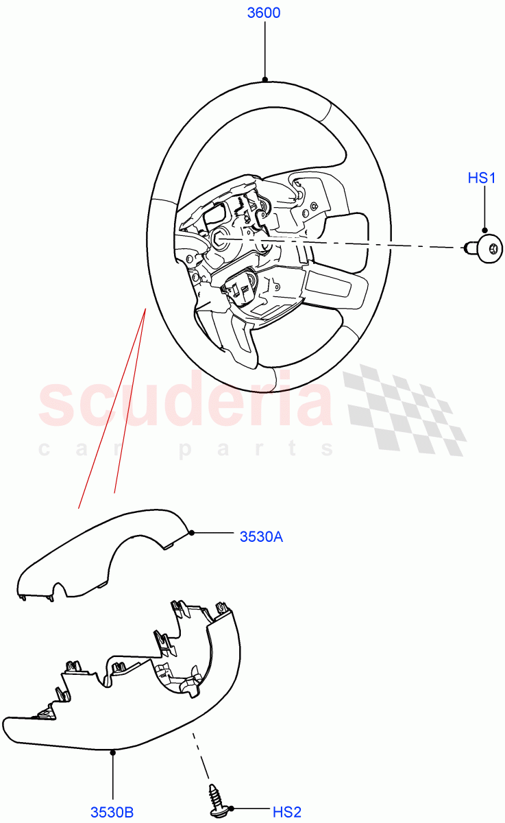 Steering Wheel (Solihull Plant Build) ((V) FROMHA000001) of Land Rover Land Rover Discovery 5 (2017+) [3.0 I6 Turbo Petrol AJ20P6]