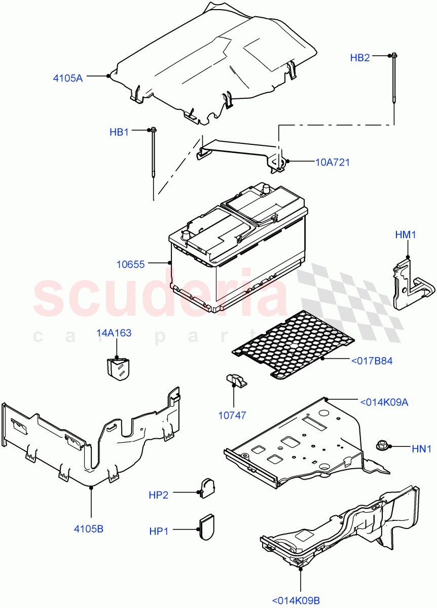 Battery And Mountings (LH) (RHD) ((V) FROMEA000001) of Land Rover Land Rover Discovery 4 (2010-2016) [4.0 Petrol V6]
