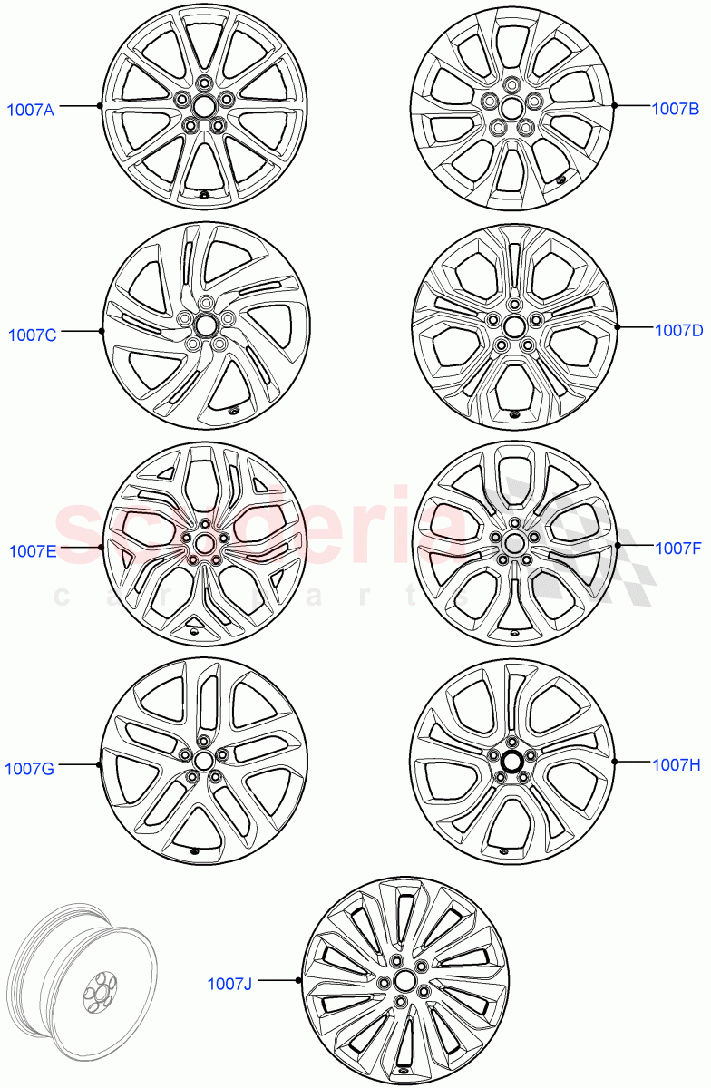 Wheels(Halewood (UK)) of Land Rover Land Rover Range Rover Evoque (2019+) [2.0 Turbo Diesel AJ21D4]