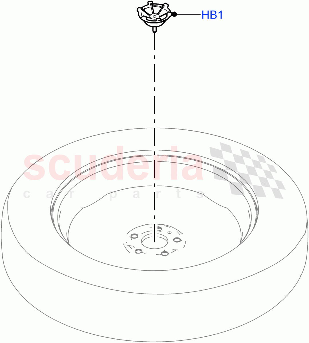 Spare Wheel Carrier(Halewood (UK),Spare Wheel - Reduced Section Steel) of Land Rover Land Rover Range Rover Evoque (2019+) [2.0 Turbo Petrol AJ200P]