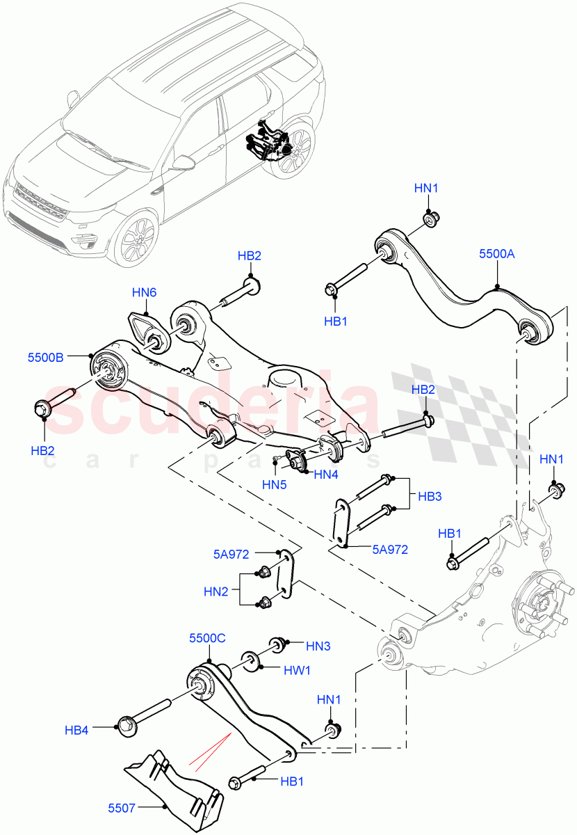 Rear Suspension Arms (Halewood (UK)) of Land Rover Land Rover Discovery Sport (2015+) [2.0 Turbo Petrol GTDI]