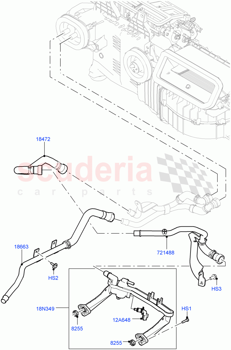 Heater Hoses(Front)(3.0L DOHC GDI SC V6 PETROL,With Fresh Air Heater,With Ptc Heater,Less Heater) of Land Rover Land Rover Range Rover Sport (2014+) [2.0 Turbo Diesel]