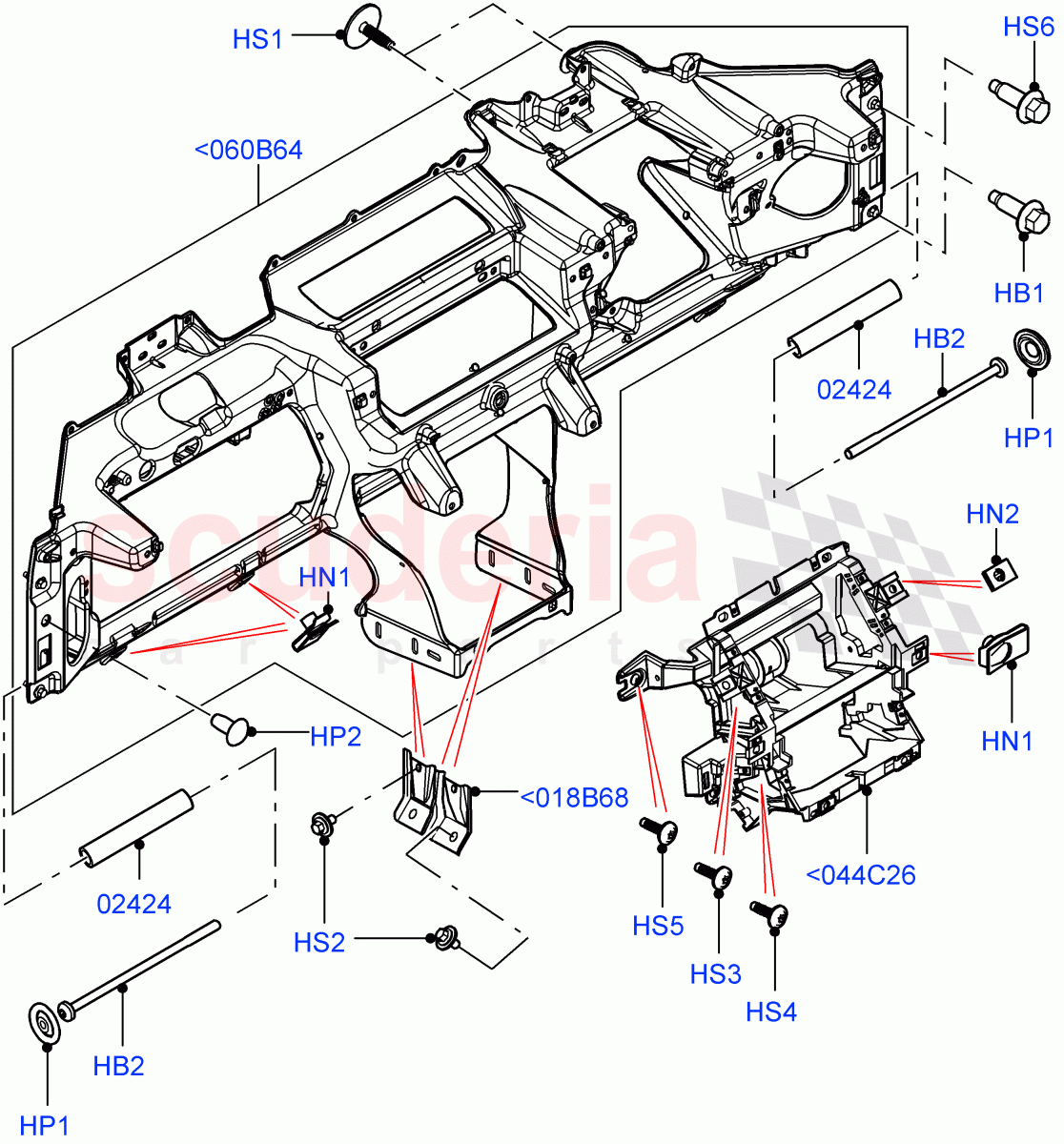 Instrument Panel(Upper, Internal Components)(Changsu (China))((V)FROMEG000001) of Land Rover Land Rover Range Rover Evoque (2012-2018) [2.0 Turbo Diesel]