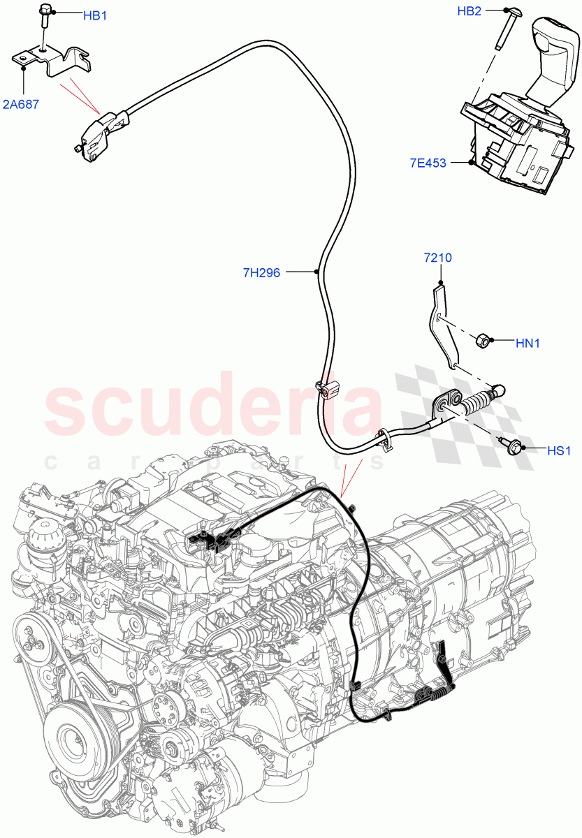 Gear Change-Automatic Transmission (Nitra Plant Build) (2.0L I4 High DOHC AJ200 Petrol, 8 Speed Auto Trans ZF 8HP45) of Land Rover Land Rover Defender (2020+) [3.0 I6 Turbo Petrol AJ20P6]