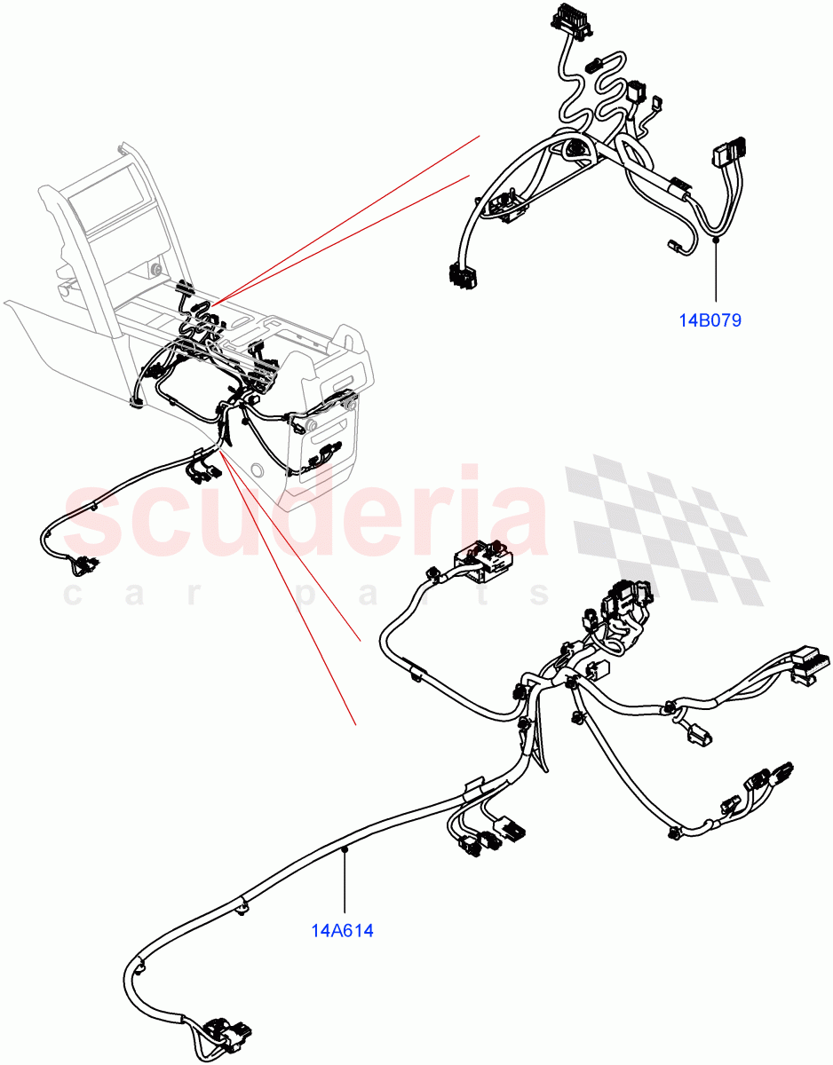 Center Console Harness(Solihull Plant Build)((V)FROMKA000001) of Land Rover Land Rover Discovery 5 (2017+) [3.0 Diesel 24V DOHC TC]