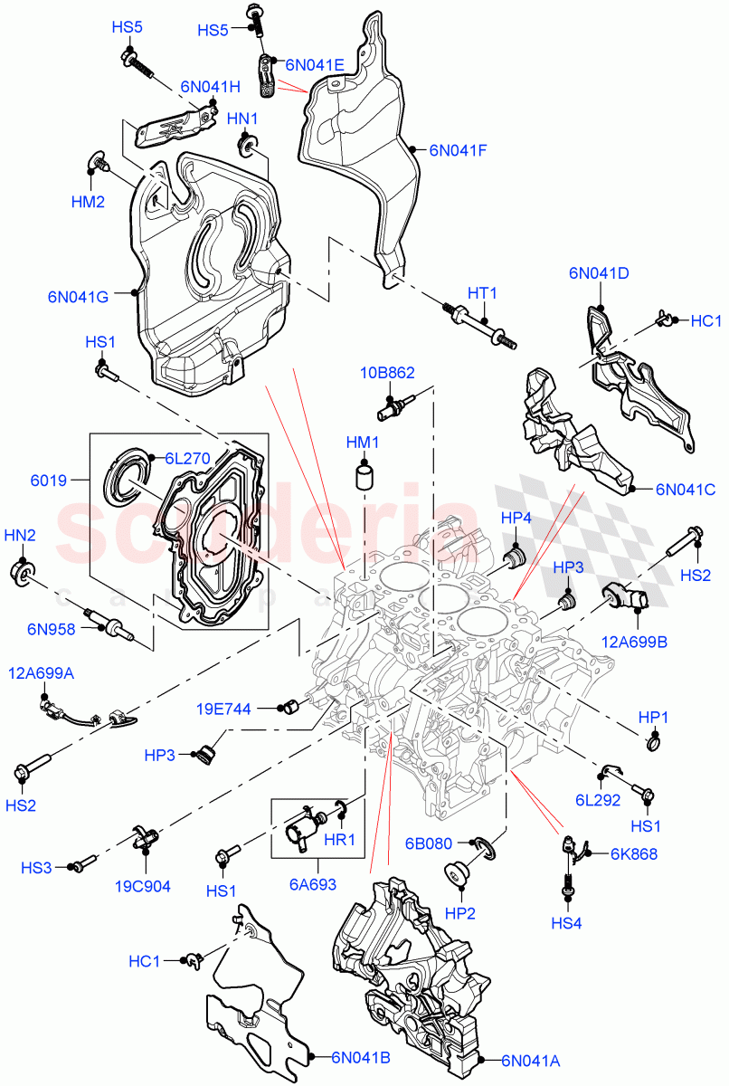 Cylinder Block And Plugs (1.5L AJ20P3 Petrol High, Halewood (UK)) ((V) FROMMH000001) of Land Rover Land Rover Range Rover Evoque (2019+) [1.5 I3 Turbo Petrol AJ20P3]