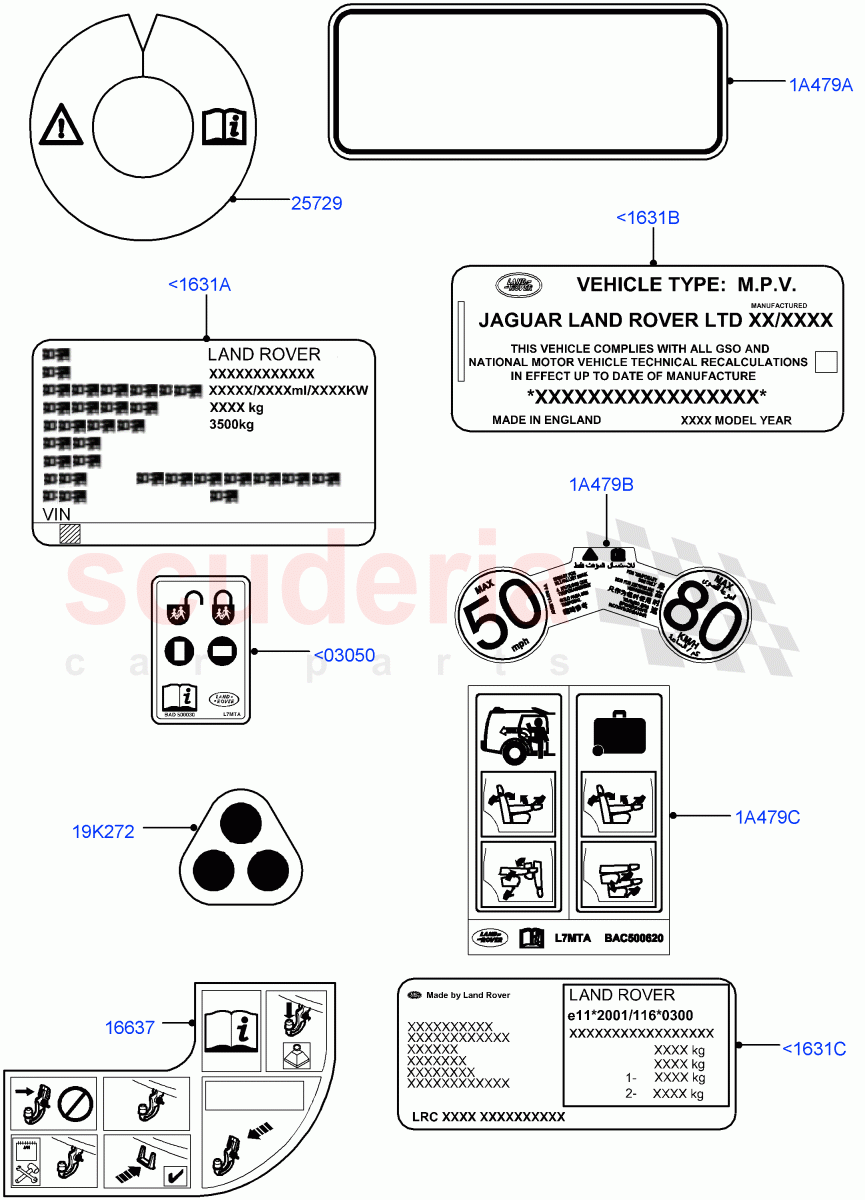 Labels(Body)((V)FROMAA000001) of Land Rover Land Rover Discovery 4 (2010-2016) [5.0 OHC SGDI NA V8 Petrol]