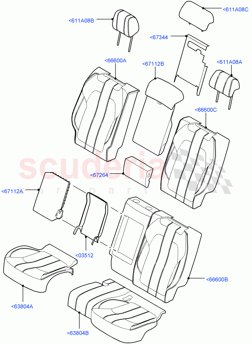 Rear Seat Covers(Windsor Leather Perforated)((V)TOEA396202) of Land Rover Land Rover Range Rover Sport (2014+) [3.0 DOHC GDI SC V6 Petrol]