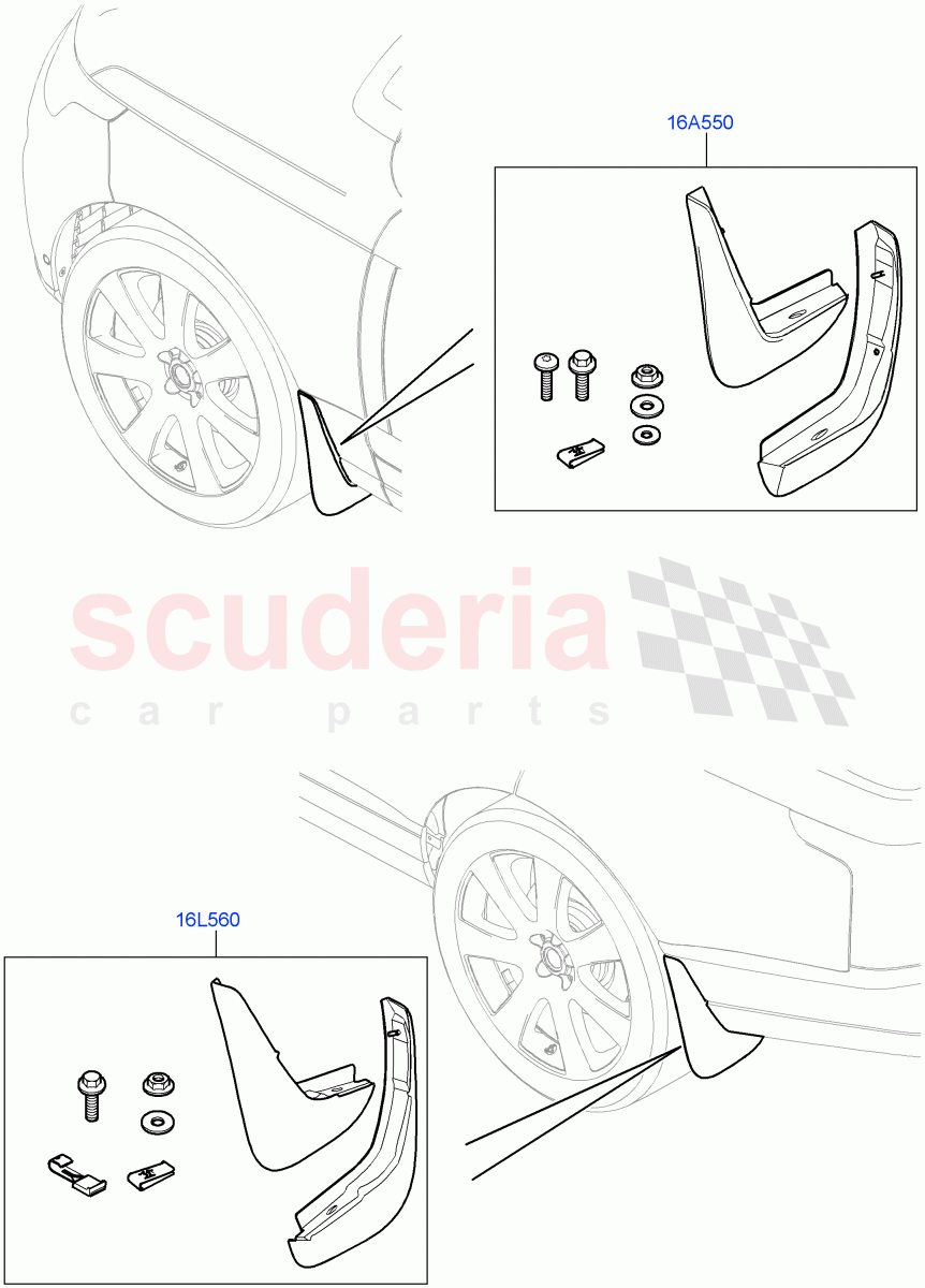 Mudflaps - Front & Rear(Accessory) of Land Rover Land Rover Range Rover (2012-2021) [3.0 I6 Turbo Petrol AJ20P6]