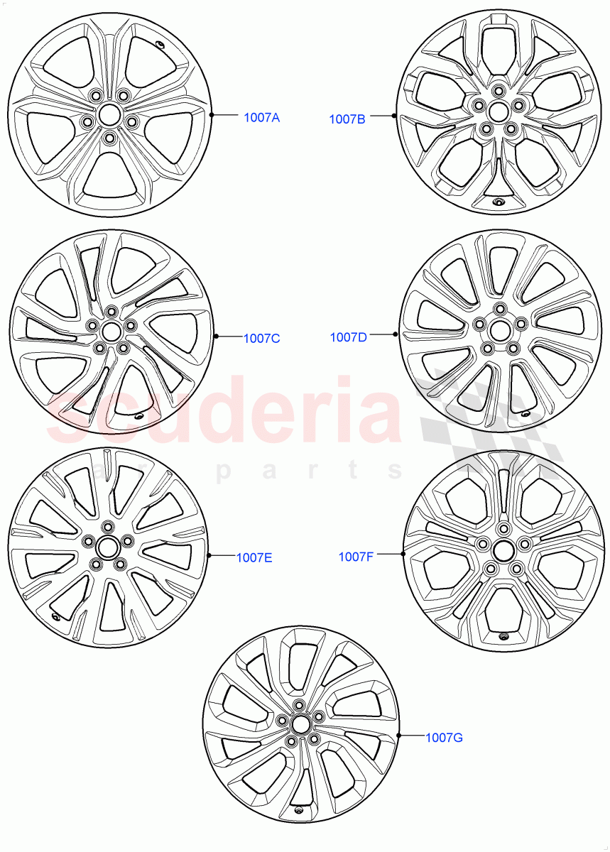 Spare Wheel(Itatiaia (Brazil),With Conventional Alloy Spare Wheel)((V)FROMGT000001) of Land Rover Land Rover Discovery Sport (2015+) [2.0 Turbo Petrol GTDI]