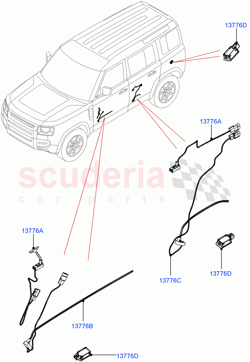 Interior Lamps(Door - Front/Rear)(Standard Wheelbase) of Land Rover Land Rover Defender (2020+) [3.0 I6 Turbo Petrol AJ20P6]