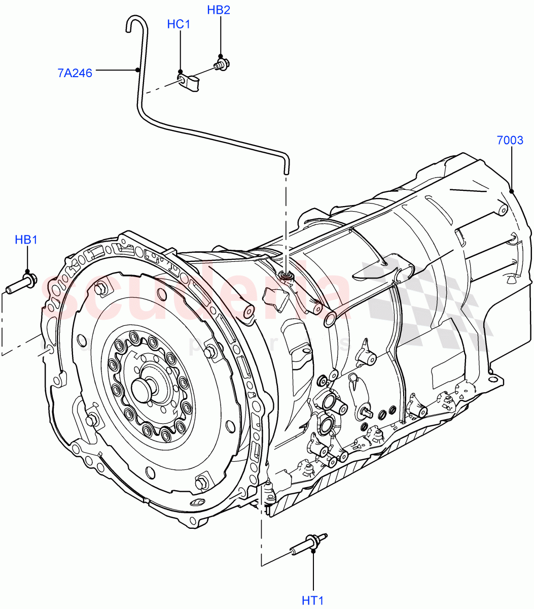 Auto Trans Assy & Speedometer Drive(5.0L OHC SGDI SC V8 Petrol - AJ133,8 Speed Auto Trans ZF 8HP70 4WD,3.0L DOHC GDI SC V6 PETROL,5.0L OHC SGDI NA V8 Petrol - AJ133,5.0 Petrol AJ133 DOHC CDA,5.0L P AJ133 DOHC CDA S/C Enhanced)((V)FROMCA000001) of Land Rover Land Rover Range Rover Sport (2014+) [2.0 Turbo Petrol GTDI]