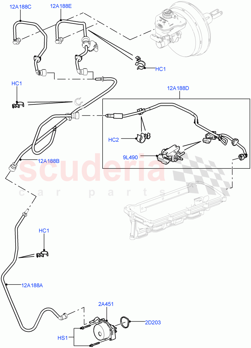 Vacuum Control And Air Injection (5.0L OHC SGDI SC V8 Petrol - AJ133, RHD) of Land Rover Land Rover Range Rover (2012-2021) [5.0 OHC SGDI SC V8 Petrol]