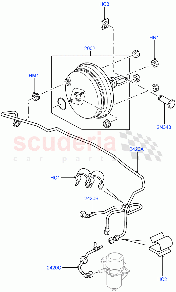 Brake Booster ((V) TO9A999999) of Land Rover Land Rover Range Rover Sport (2005-2009) [4.4 AJ Petrol V8]