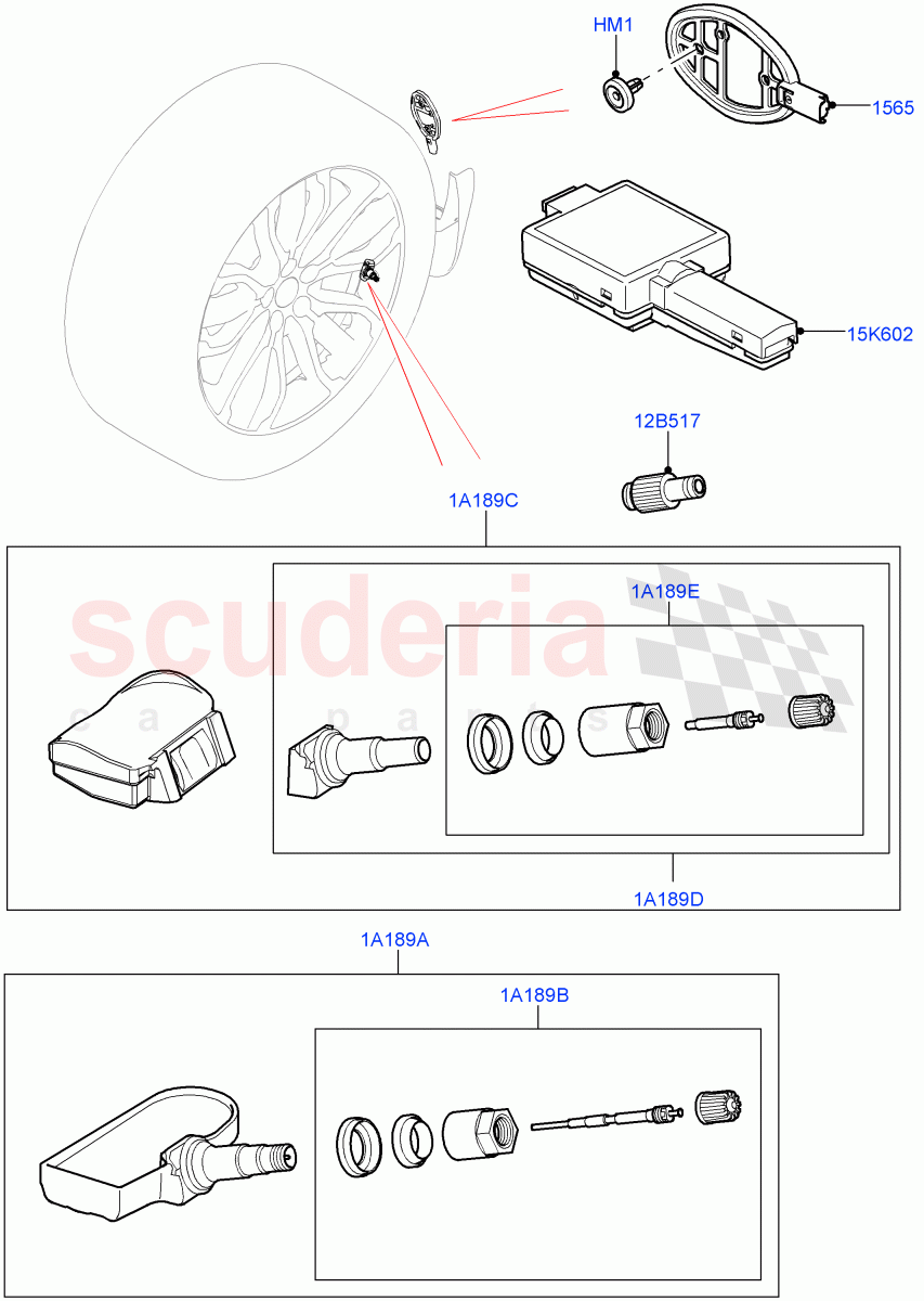 Tyre Pressure Monitor System (With Tyre Pressure Sensors) ((V) TOFA999999) of Land Rover Land Rover Range Rover Sport (2014+) [5.0 OHC SGDI SC V8 Petrol]