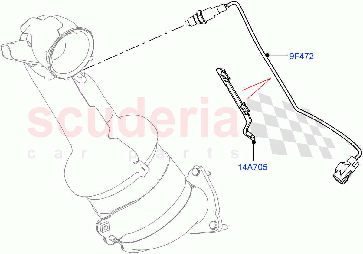 Exhaust Sensors And Modules (2.0L I4 DSL MID DOHC AJ200, Euro Stage 4 Emissions) ((V) FROMHH000001) of Land Rover Land Rover Range Rover Evoque (2012-2018) [2.0 Turbo Diesel]