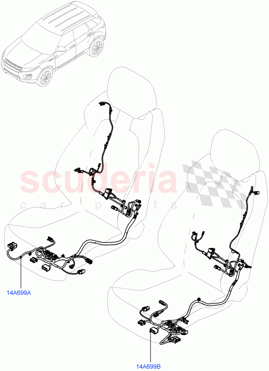 Wiring - Seats (5 Door, Changsu (China)) ((V) FROMEG000001) of Land Rover Land Rover Range Rover Evoque (2012-2018) [2.0 Turbo Diesel]