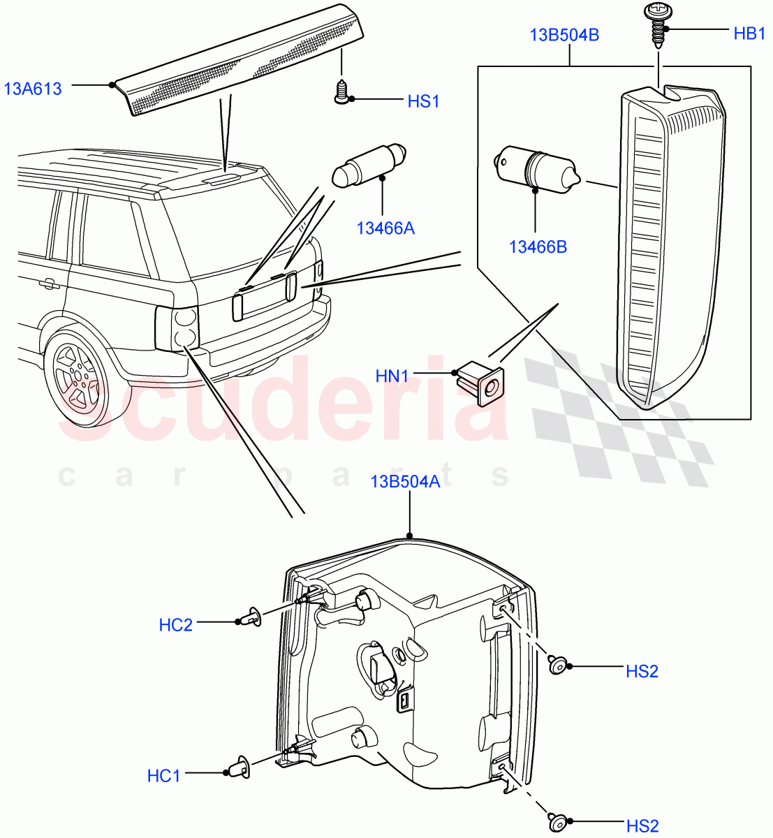 Rear Lamps ((V) FROMAA000001) of Land Rover Land Rover Range Rover (2010-2012) [3.6 V8 32V DOHC EFI Diesel]