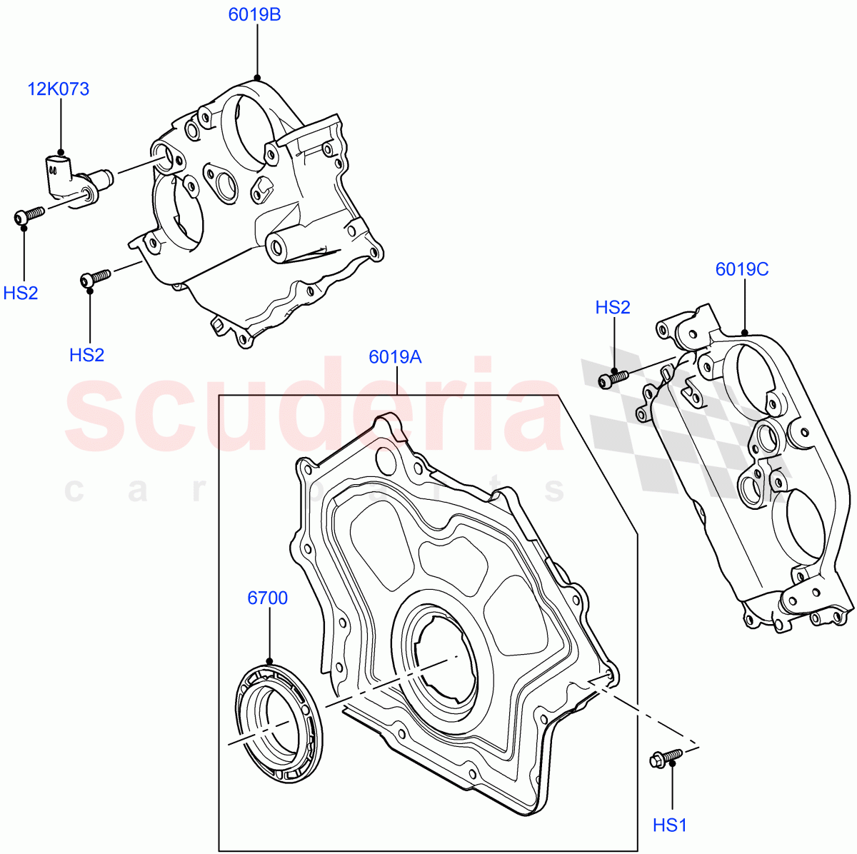 Timing Gear Covers (Nitra Plant Build) (5.0 Petrol AJ133 DOHC CDA) ((V) FROMM2000001) of Land Rover Land Rover Defender (2020+) [5.0 OHC SGDI SC V8 Petrol]