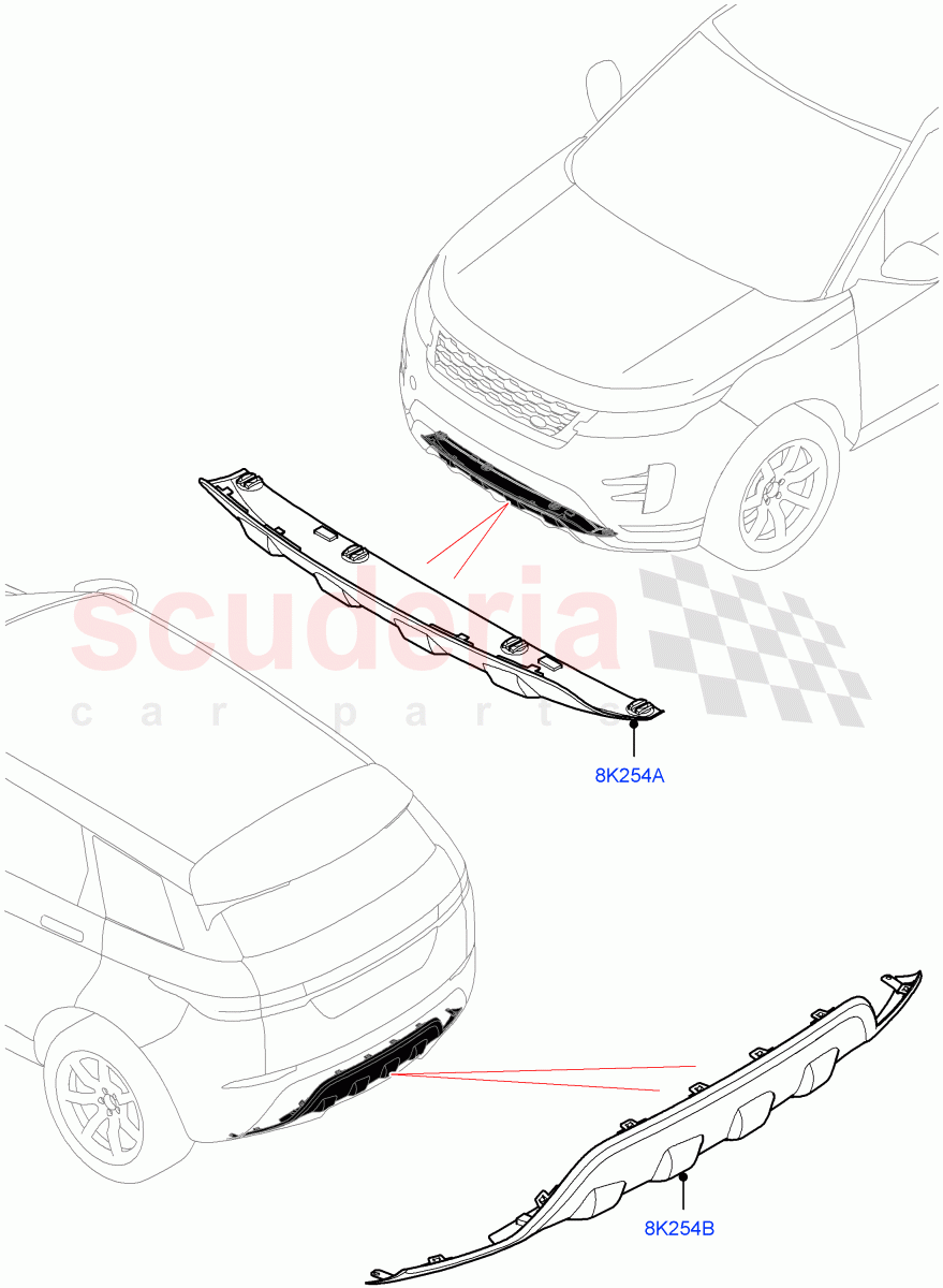 Exterior Body Protection(Itatiaia (Brazil)) of Land Rover Land Rover Range Rover Evoque (2019+) [2.0 Turbo Diesel AJ21D4]