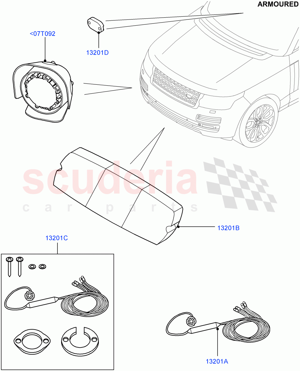 Headlamps And Front Flasher Lamps (Option, Flashing LED) (Armoured) ((V) FROMEA000001) of Land Rover Land Rover Range Rover (2012-2021) [2.0 Turbo Petrol GTDI]