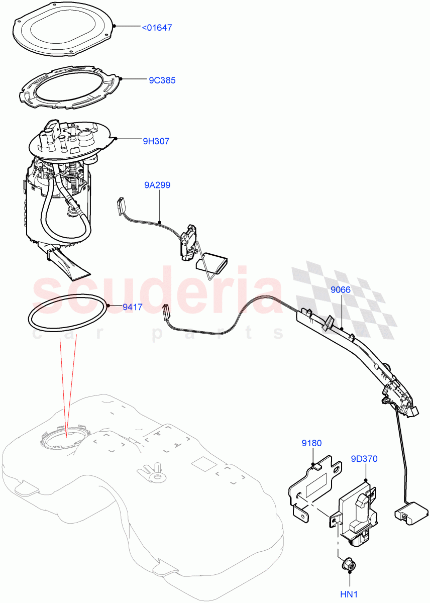 Fuel Pump And Sender Unit (2.0L AJ20P4 Petrol Mid PTA, Changsu (China)) of Land Rover Land Rover Range Rover Evoque (2019+) [2.0 Turbo Petrol AJ200P]