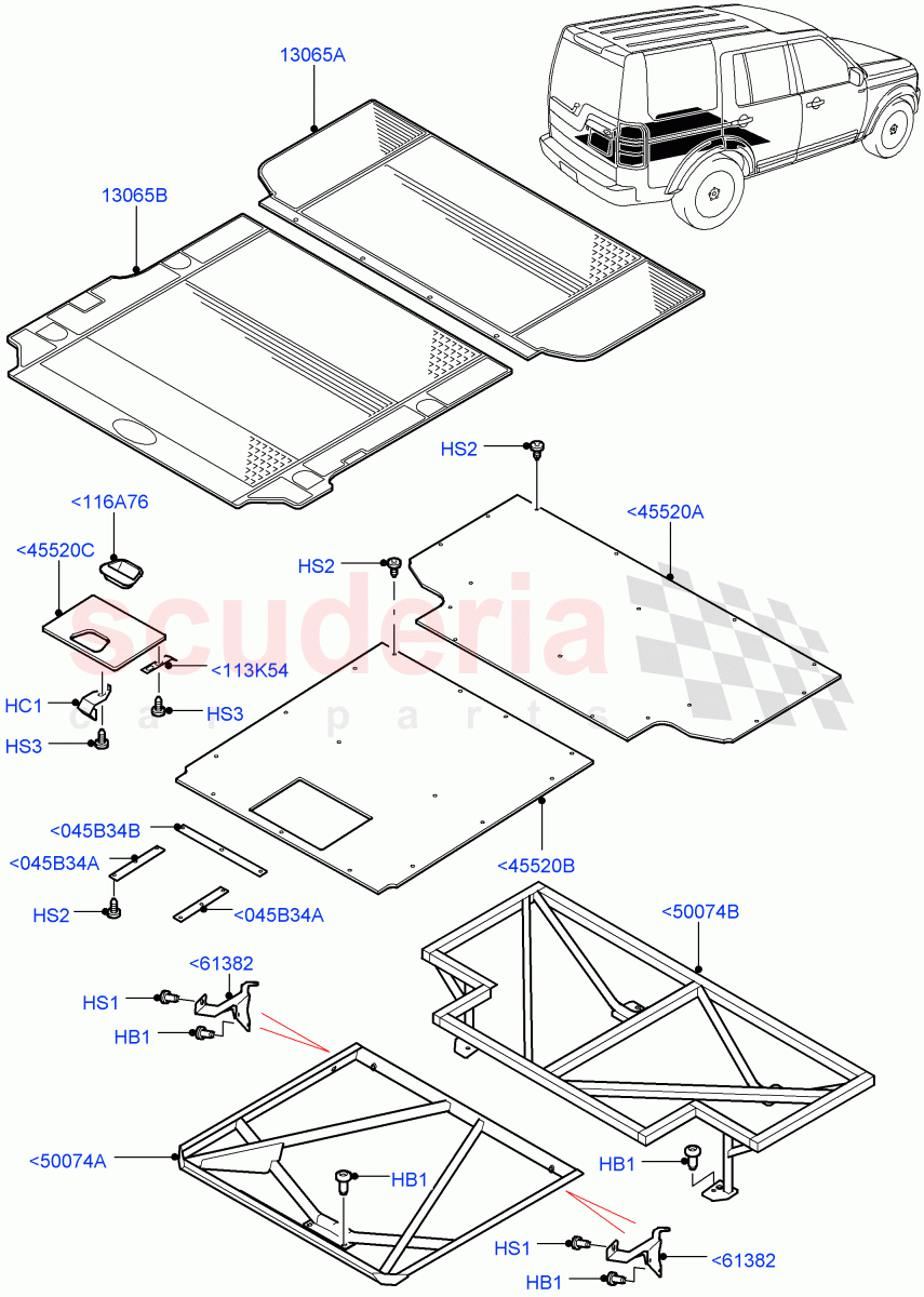 Load Compartment Trim(Commercial)(With 2 Seat Configuration)((V)FROMAA000001) of Land Rover Land Rover Discovery 4 (2010-2016) [2.7 Diesel V6]