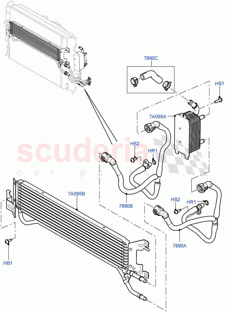 Transmission Cooling Systems (2.0L 16V TIVCT T/C 240PS Petrol, 6 Speed Auto AWF21 AWD, For Hot Climate Zones) of Land Rover Land Rover Range Rover Evoque (2012-2018) [2.0 Turbo Petrol GTDI]