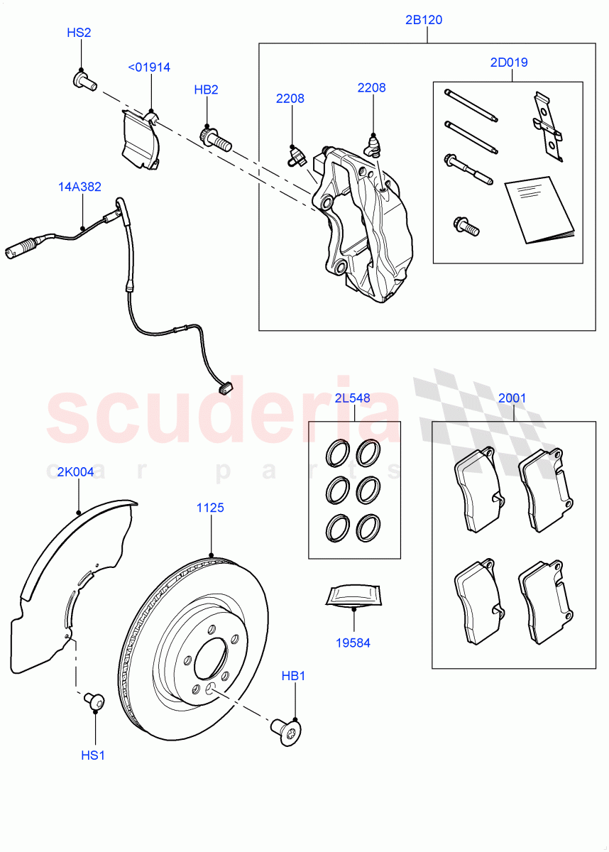 Front Brake Discs And Calipers(3.0L DOHC GDI SC V6 PETROL,Engine Power Source - 380PS/450NM)((V)FROMGA000001,(V)TOGA285152) of Land Rover Land Rover Range Rover (2012-2021) [3.0 DOHC GDI SC V6 Petrol]