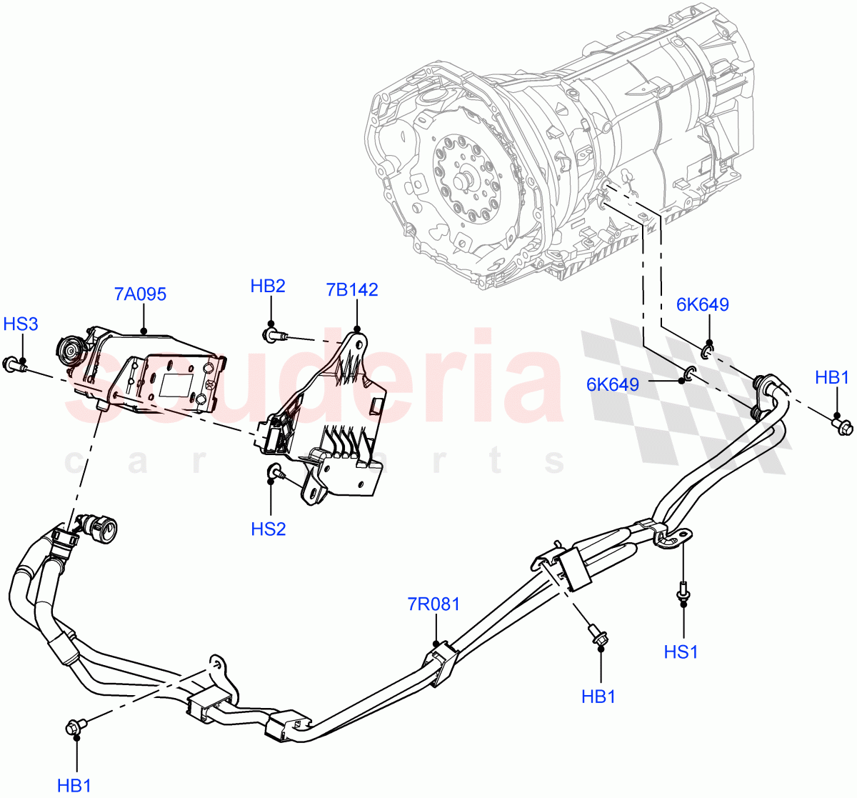 Transmission Cooling Systems (4.4 V8 Turbo Petrol (NC10), 8 Speed Auto Trans ZF 8HP76) of Land Rover Land Rover Range Rover (2022+) [4.4 V8 Turbo Petrol NC10]
