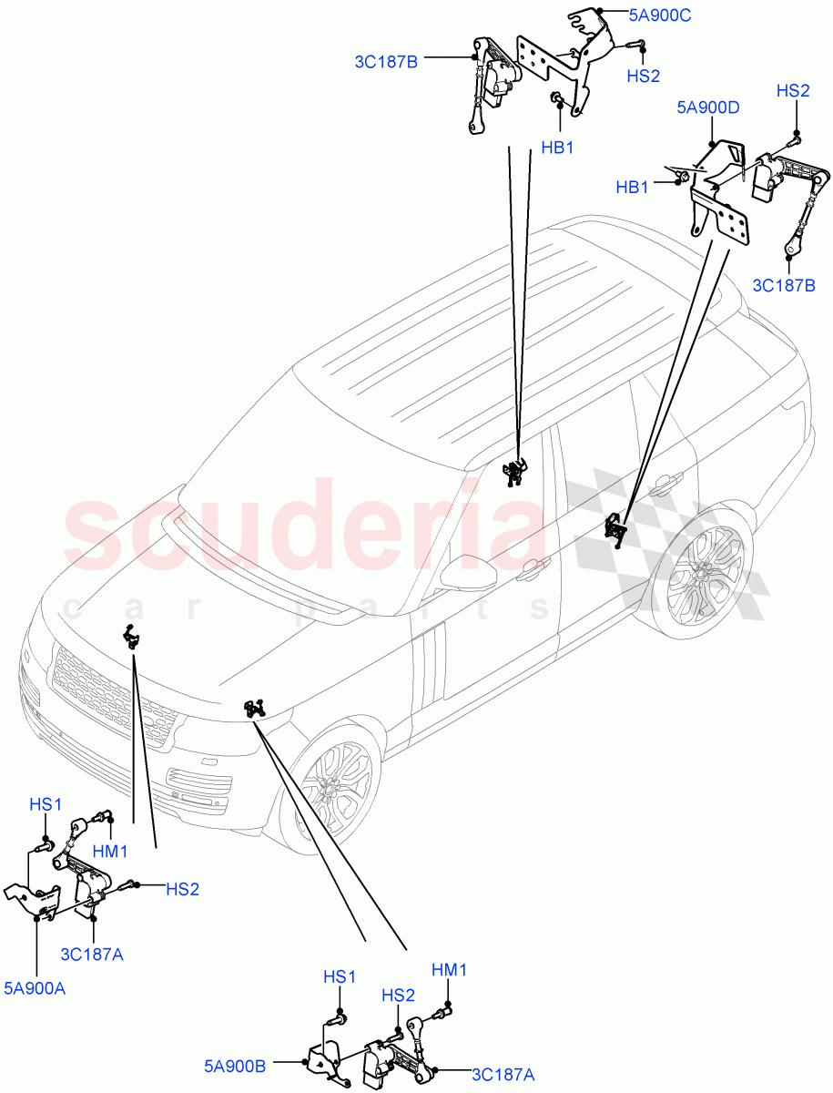 Air Suspension Controls/Electrics of Land Rover Land Rover Range Rover (2012-2021) [3.0 I6 Turbo Diesel AJ20D6]