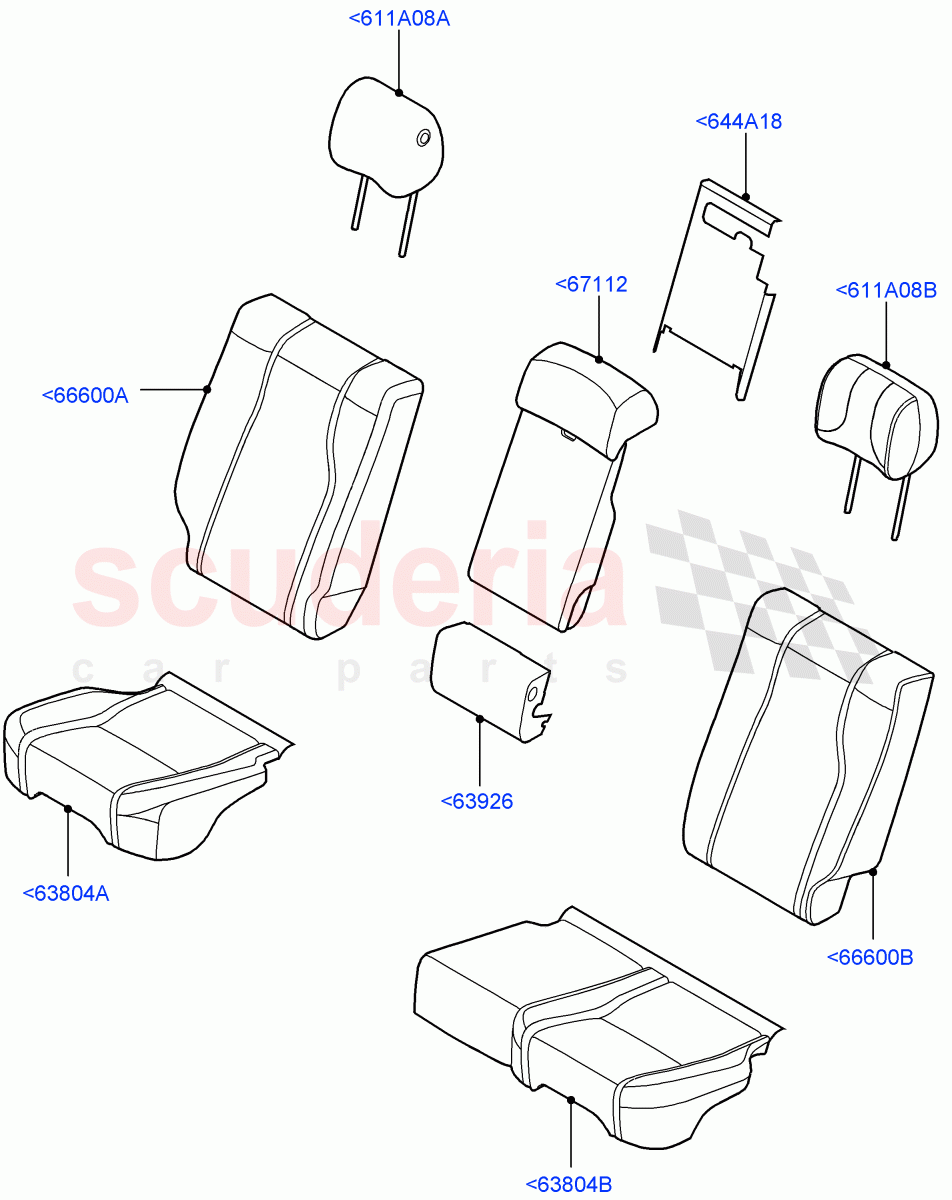 Rear Seat Covers(Windsor Leather Perforated)((V)TOHA999999) of Land Rover Land Rover Range Rover (2012-2021) [3.0 DOHC GDI SC V6 Petrol]