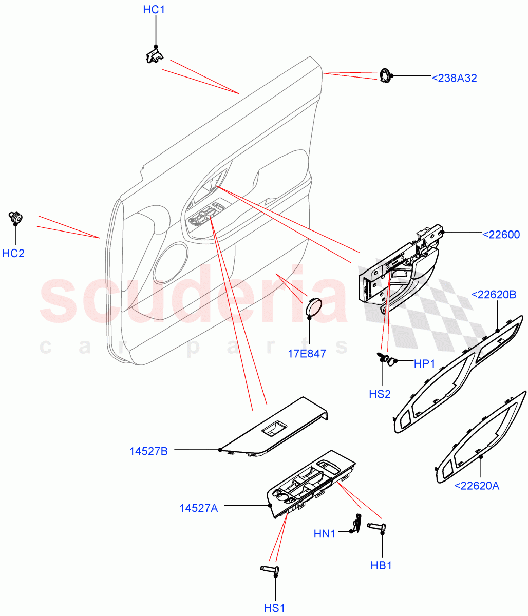 Front Door Trim Installation (2 Door Convertible, Halewood (UK)) of Land Rover Land Rover Range Rover Evoque (2012-2018) [2.0 Turbo Petrol GTDI]