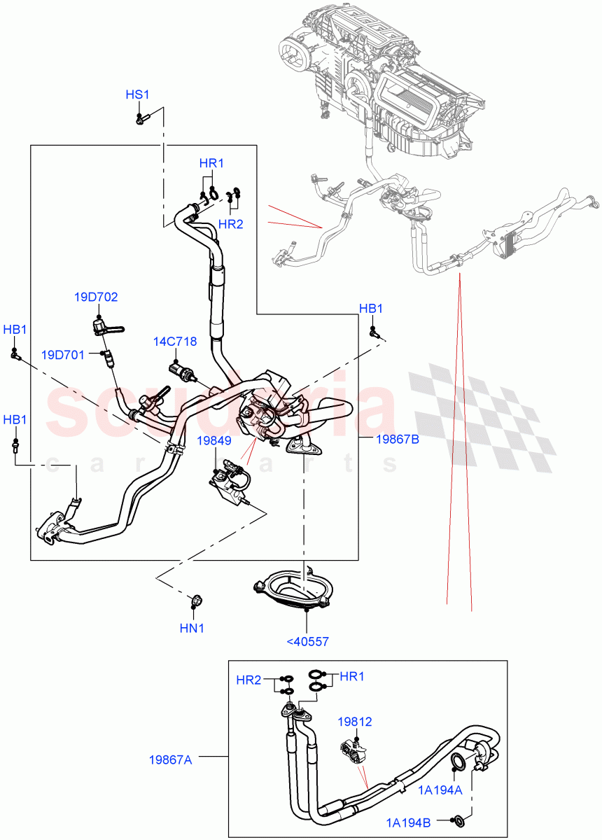 Air Conditioning System (2.0L AJ200P Hi PHEV, LHD) of Land Rover Land Rover Defender (2020+) [2.0 Turbo Diesel]