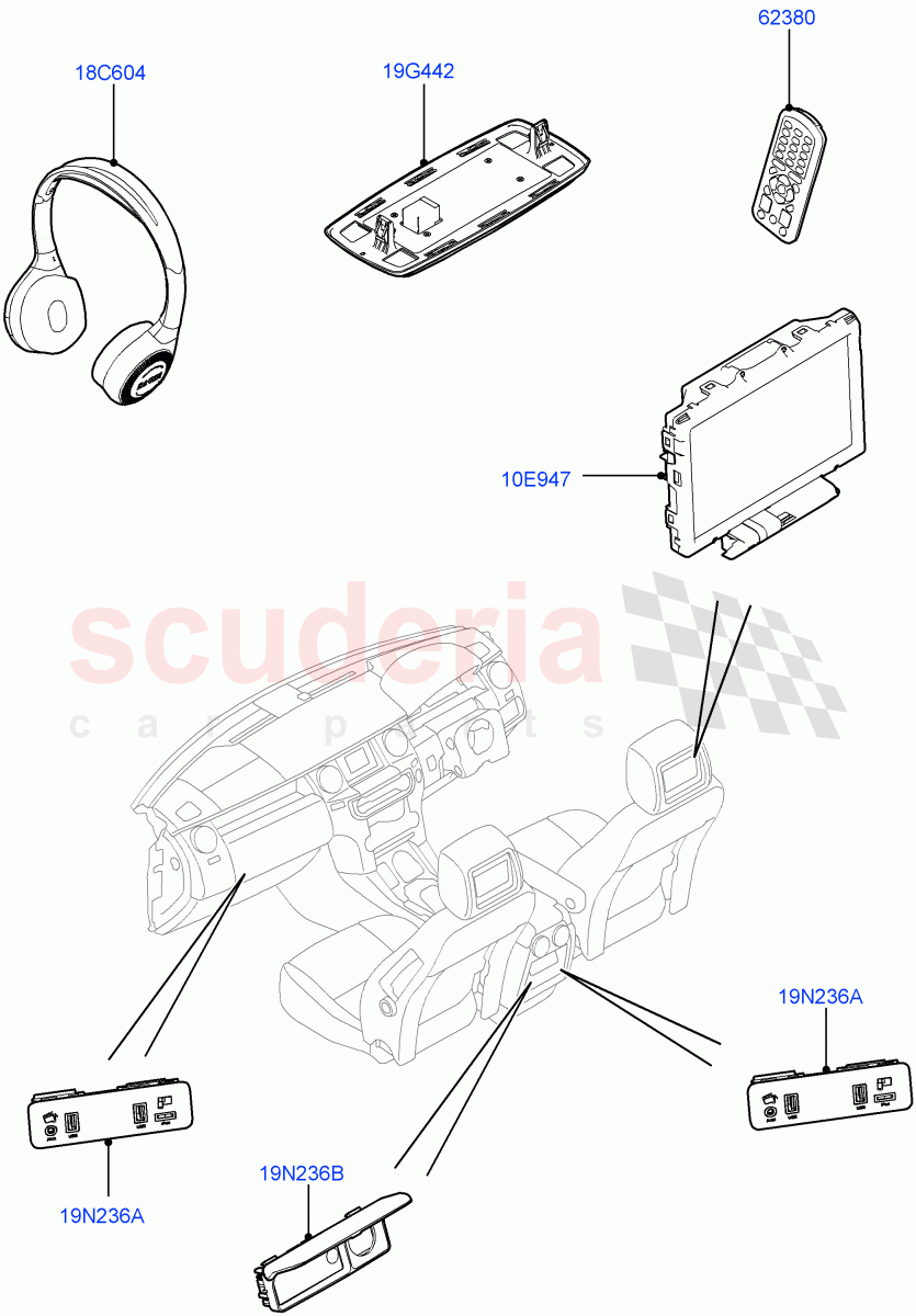 Family Entertainment System(Rear Seat)((V)FROMEA000001) of Land Rover Land Rover Discovery 4 (2010-2016) [2.7 Diesel V6]