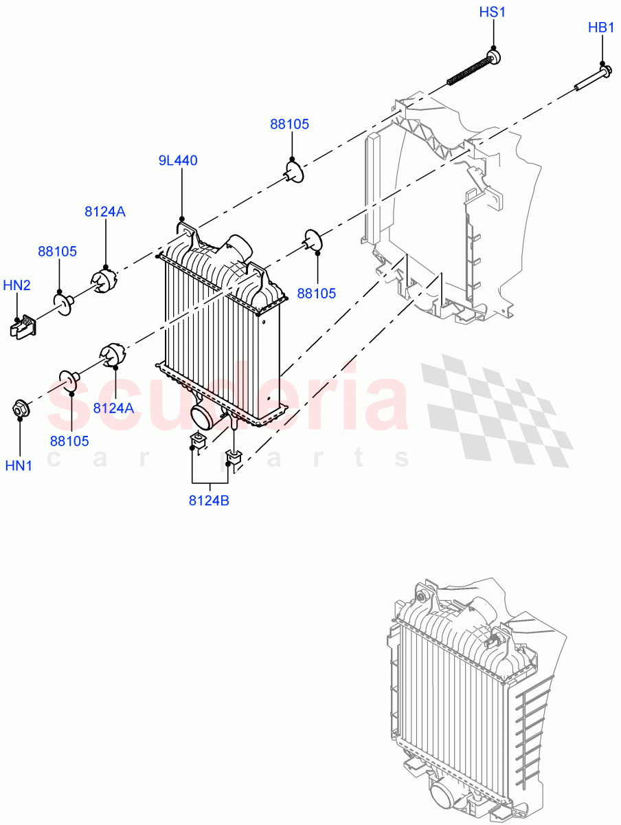 Intercooler/Air Ducts And Hoses(Intercoolers And Deflectors)(3.0L 24V DOHC V6 TC Diesel,3.0 V6 Diesel Electric Hybrid Eng,3.0L 24V V6 Turbo Diesel Std Flow) of Land Rover Land Rover Range Rover (2012-2021) [3.0 Diesel 24V DOHC TC]