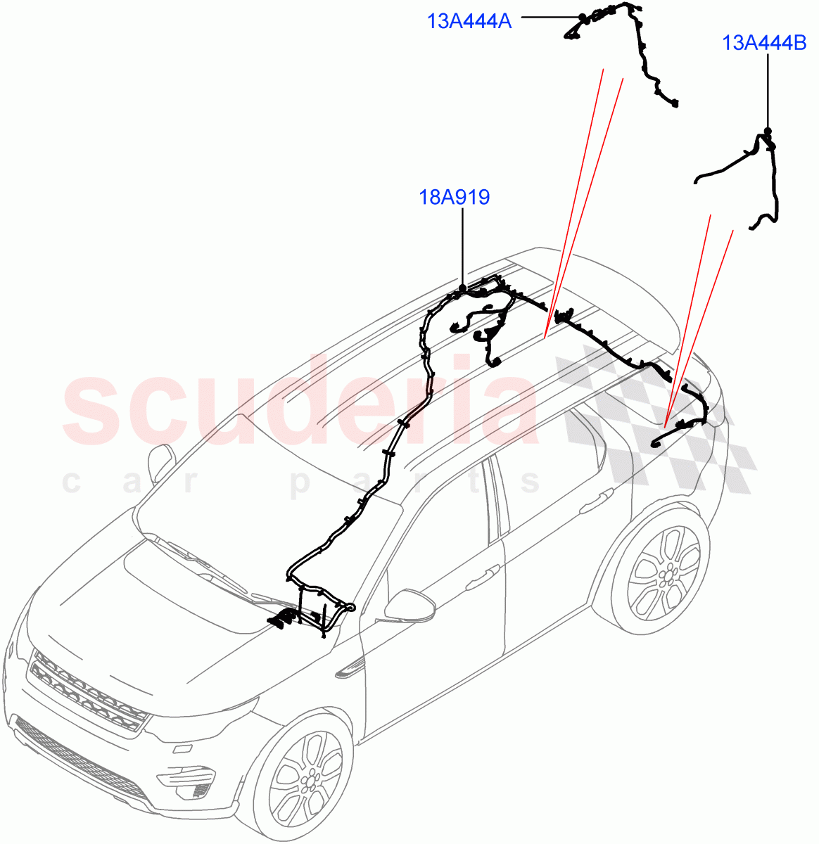 Electrical Wiring - Body And Rear (Audio/Navigation/Entertainment) (Halewood (UK)) ((V) TOKH999999) of Land Rover Land Rover Discovery Sport (2015+) [1.5 I3 Turbo Petrol AJ20P3]