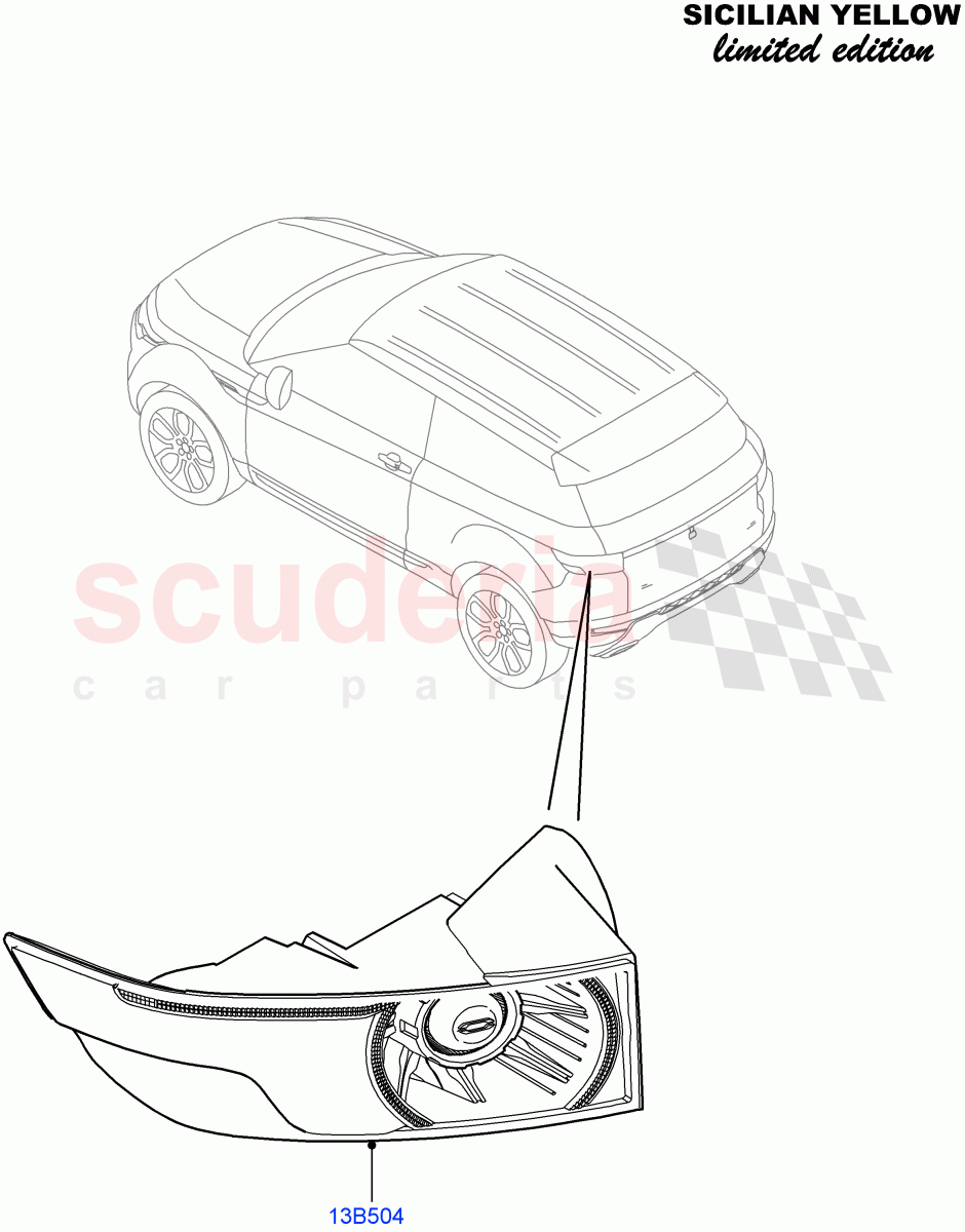 Rear Lamps(Sicilian Yellow Limited Edition,Halewood (UK))((V)FROMDH000001) of Land Rover Land Rover Range Rover Evoque (2012-2018) [2.0 Turbo Diesel]