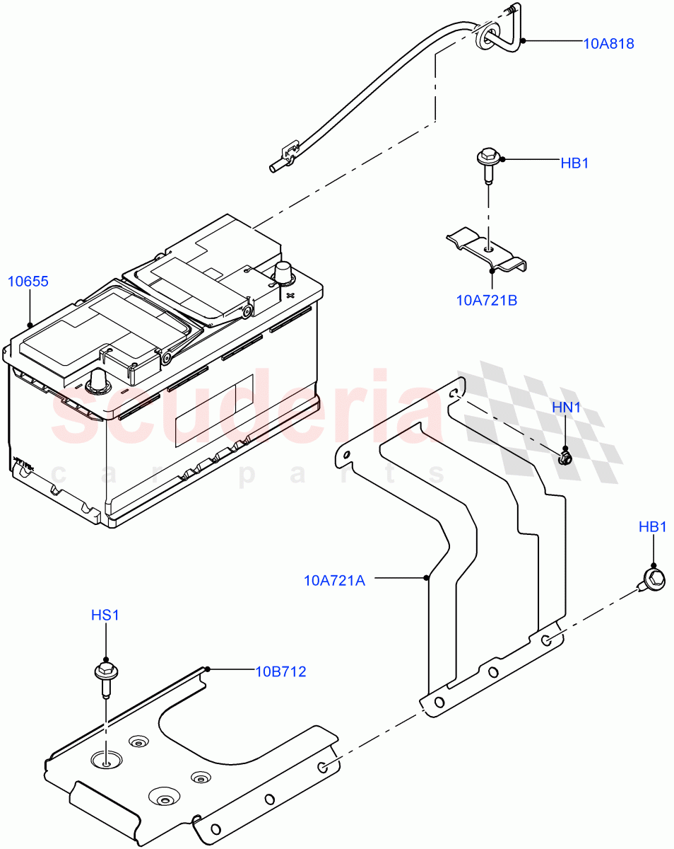 Battery And Mountings (Solihull Plant Build) ((V) FROMHA000001) of Land Rover Land Rover Discovery 5 (2017+) [3.0 I6 Turbo Diesel AJ20D6]