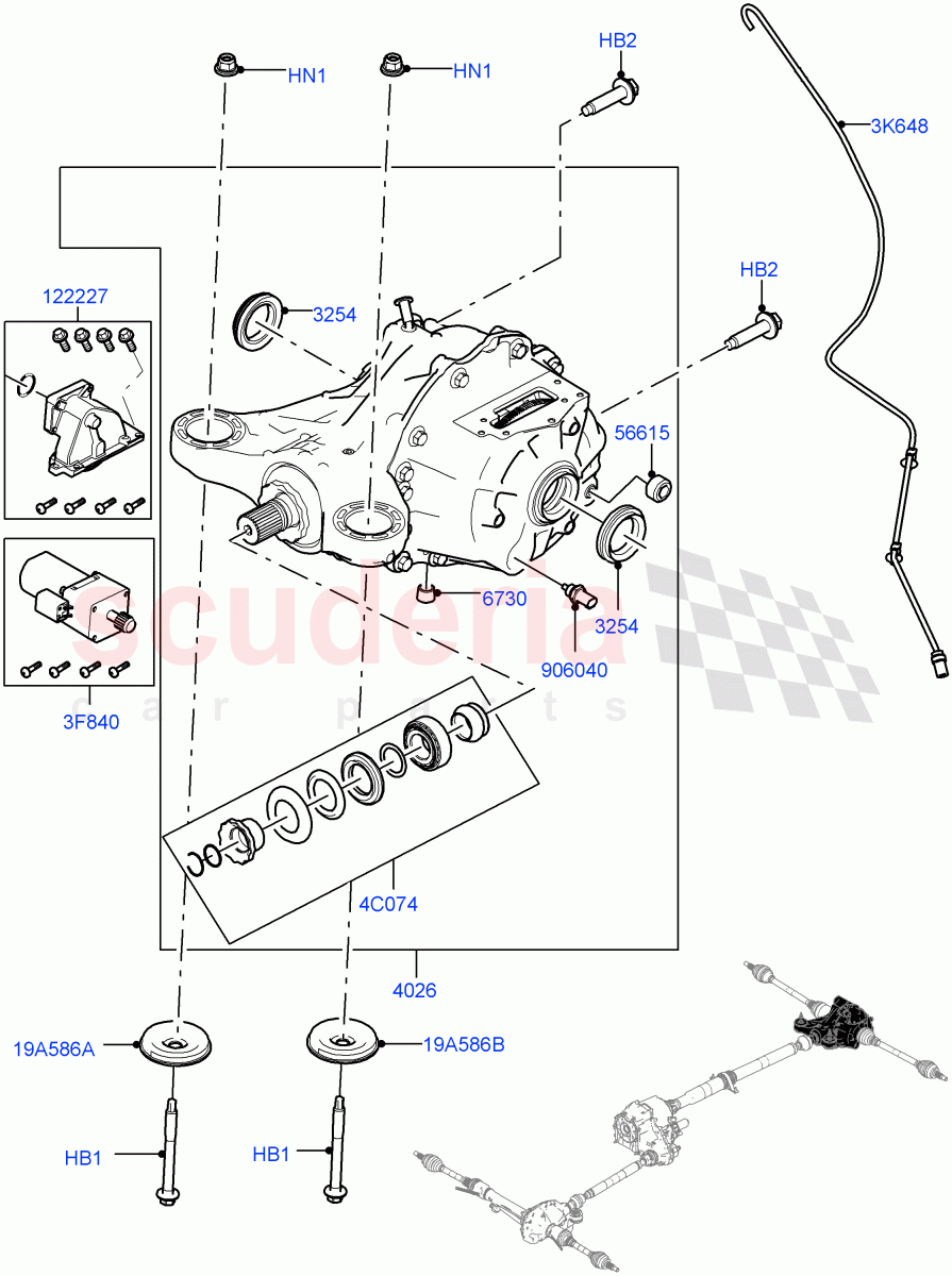 Rear Axle (Nitra Plant Build) (Electronic Locking Differential) ((V) FROMM2000001) of Land Rover Land Rover Discovery 5 (2017+) [3.0 I6 Turbo Petrol AJ20P6]